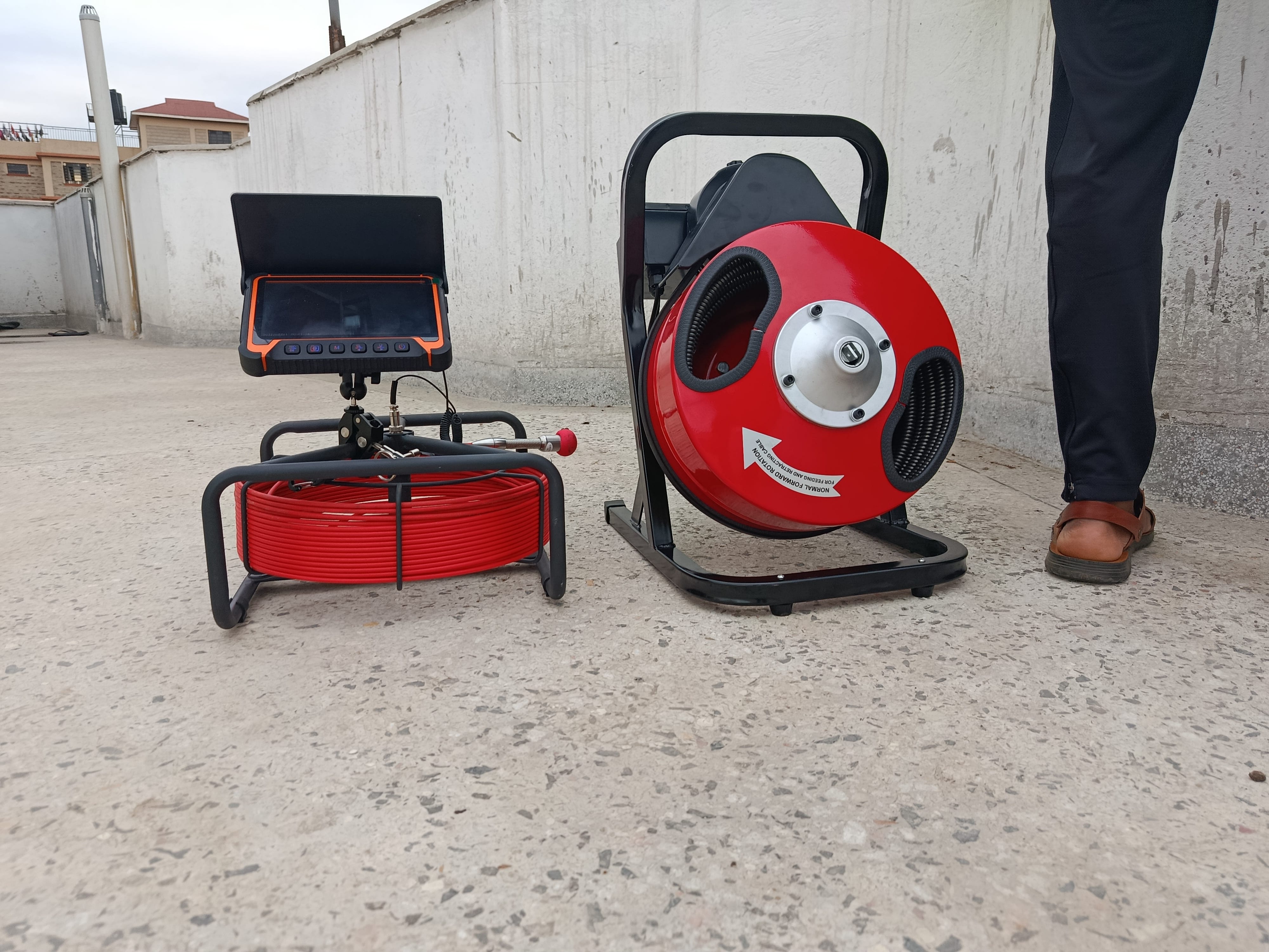 Professional sewage inspection auger machines used by Omidrop Africa