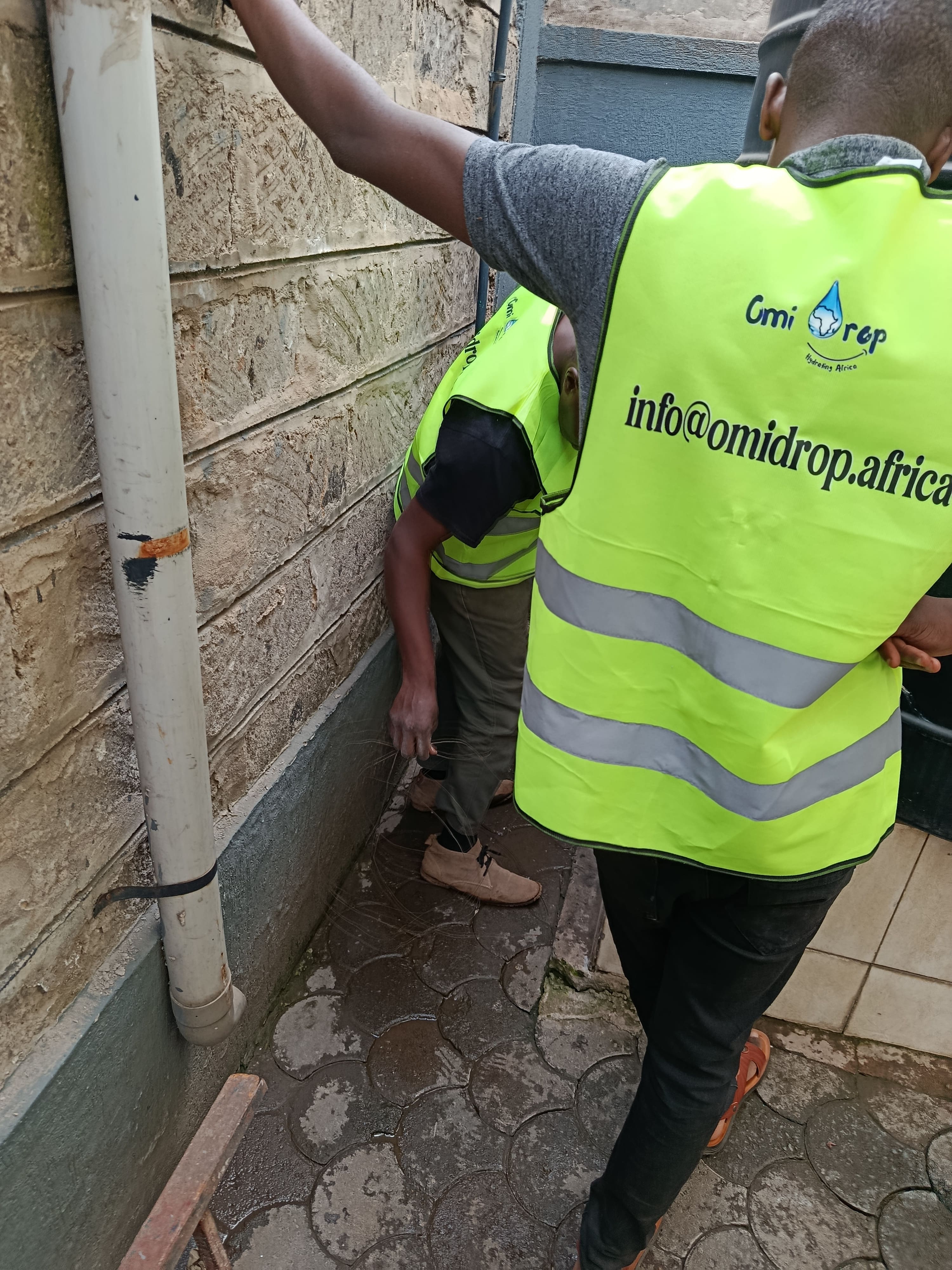 Omidrop Africa professional team inspecting sewer lines in Nairobi